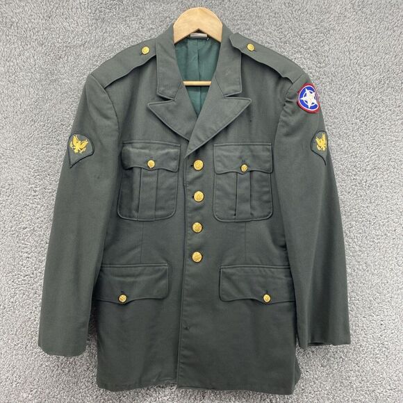 U.S. Army Other - Vintage‎ U.S. Army Specialist 4 Dress Green Jacket Uniform Coat W/Patches 40R